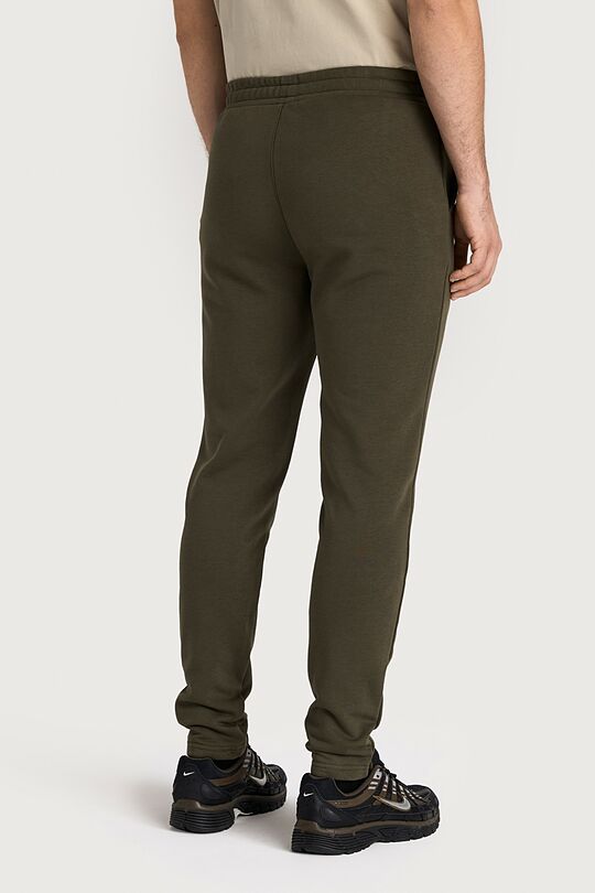Tapered cotton French terry sweatpants 5 | Dark green | Audimas