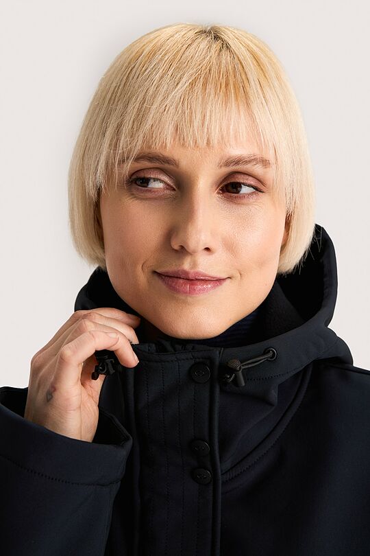 Oversized softshell coat 5 | BLACK | Audimas