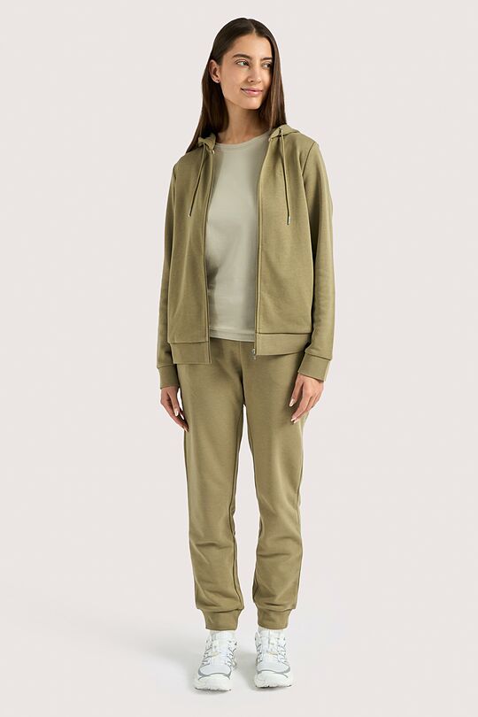 Cotton French terry full-zip hoodie 6 | GREEN | Audimas