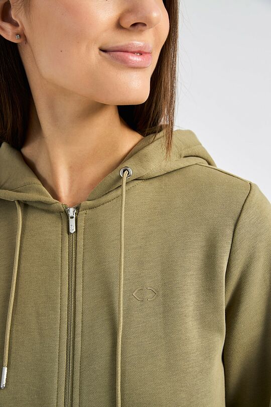 Cotton French terry full-zip hoodie 3 | GREEN | Audimas
