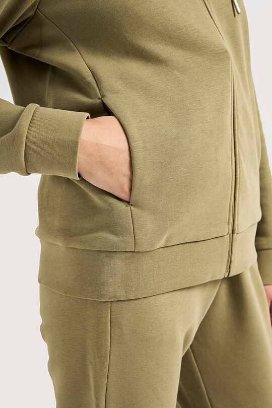 Cotton French terry full-zip hoodie 4 | GREEN | Audimas