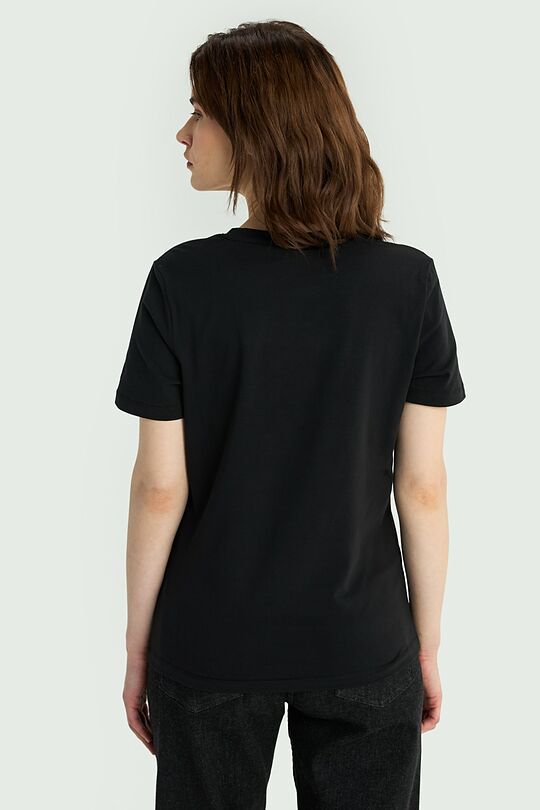 V-neck cotton T-shirt 2 | BLACK | Audimas