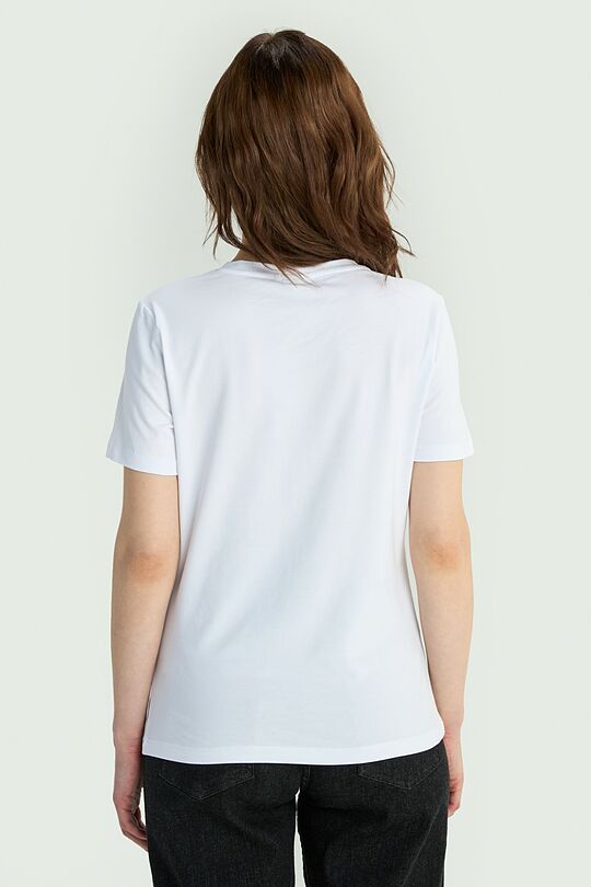 V-neck cotton T-shirt 2 | WHITE | Audimas