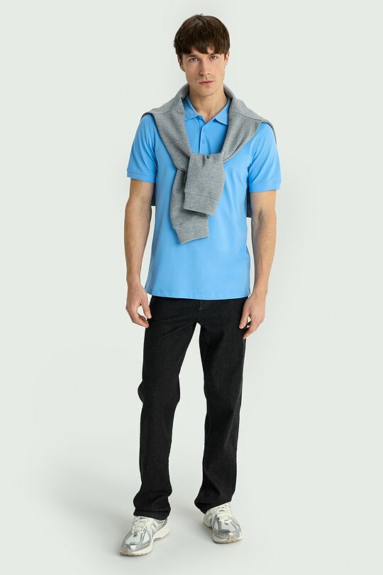 Cotton pique polo T-shirt 4 | LIGHT BLUE | Audimas