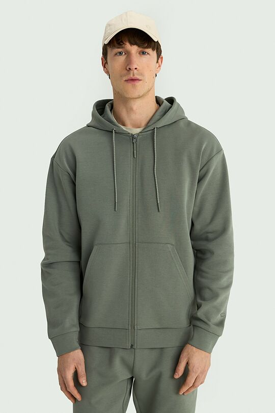 Full-zip hoodie with cotton blend 1 | CHAKI | Audimas