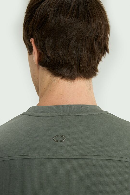 Crewneck sweatshirt with cotton blend 3 | CHAKI | Audimas