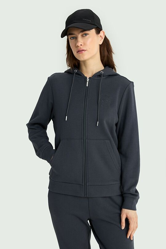 Cotton French terry full-zip hoodie with modal 1 | DARK GREY | Audimas