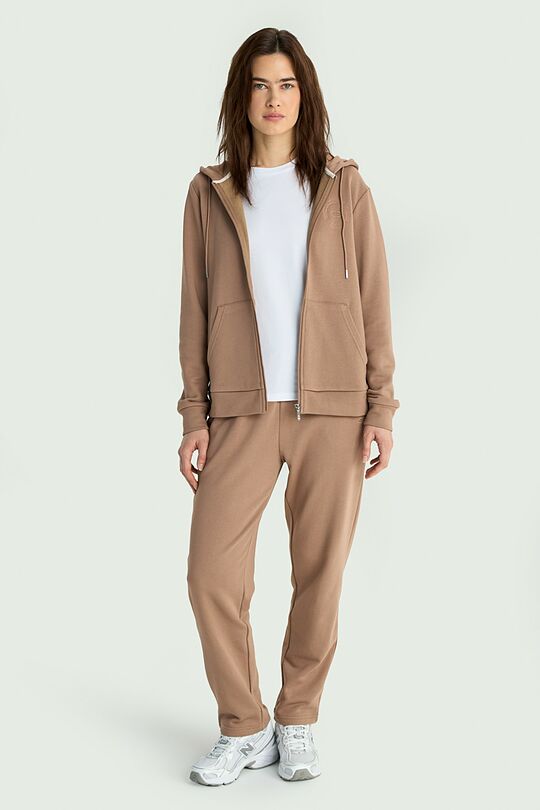 Cotton French terry full-zip hoodie with modal 5 | BROWN | Audimas