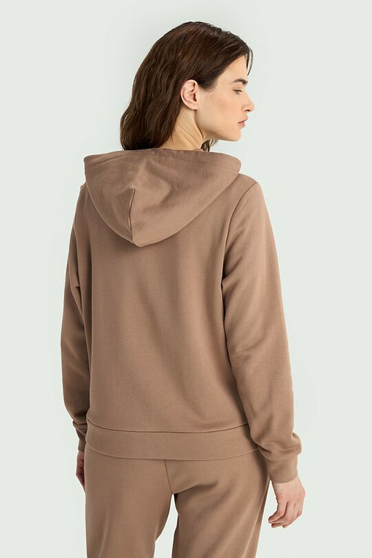 Cotton French terry full-zip hoodie with modal 2 | BROWN | Audimas