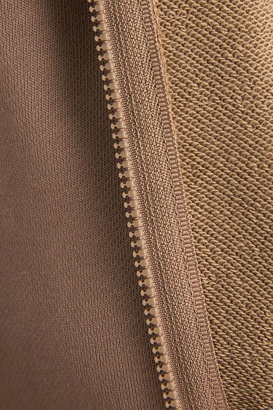 Cotton French terry full-zip hoodie with modal 4 | BROWN | Audimas