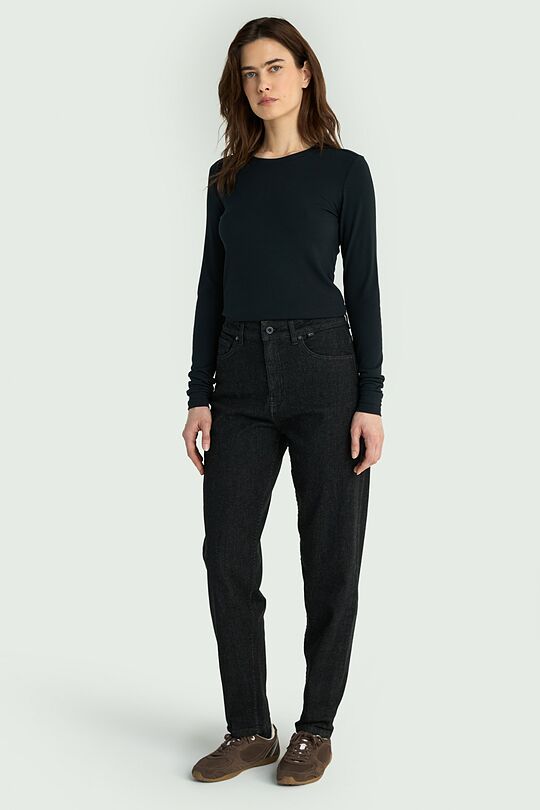 Tapered fit jeans with elastane 1 | BLACK | Audimas