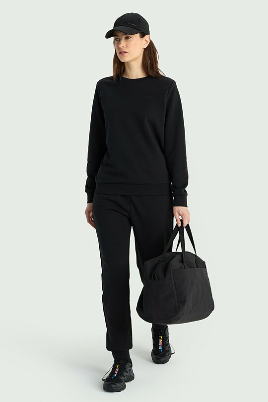 Cotton French terry crewneck sweatshirt 6 | BLACK | Audimas