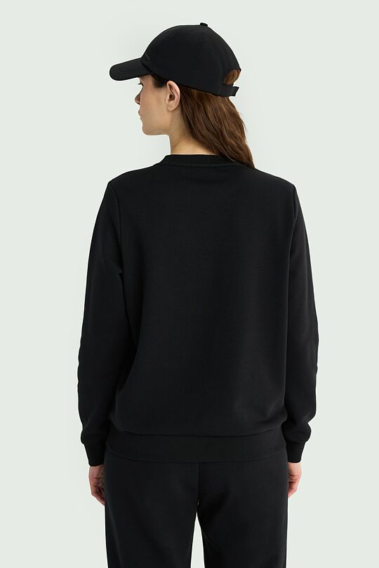Cotton French terry crewneck sweatshirt 3 | BLACK | Audimas