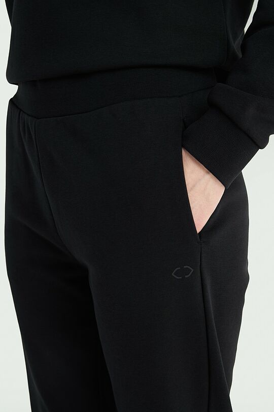 Tapered cotton French terry sweatpants 3 | BLACK | Audimas