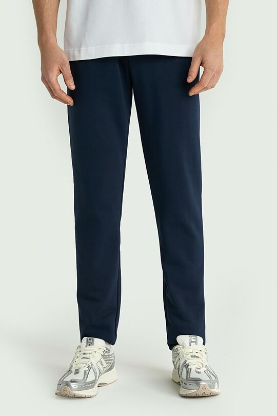 Cotton French terry tapered sweatpants 2 | Dark blue | Audimas
