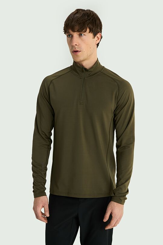 Synthetic half-zip sweatshirt 1 | Dark green | Audimas