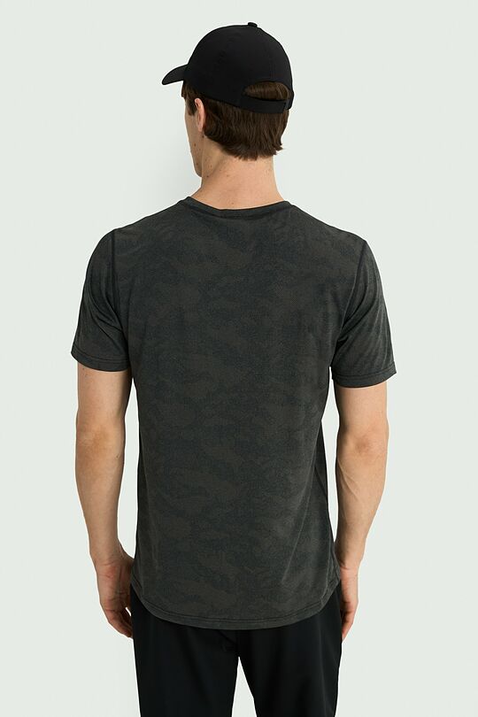 Jacquard knit synthetic T-shirt 3 | BLACK | Audimas