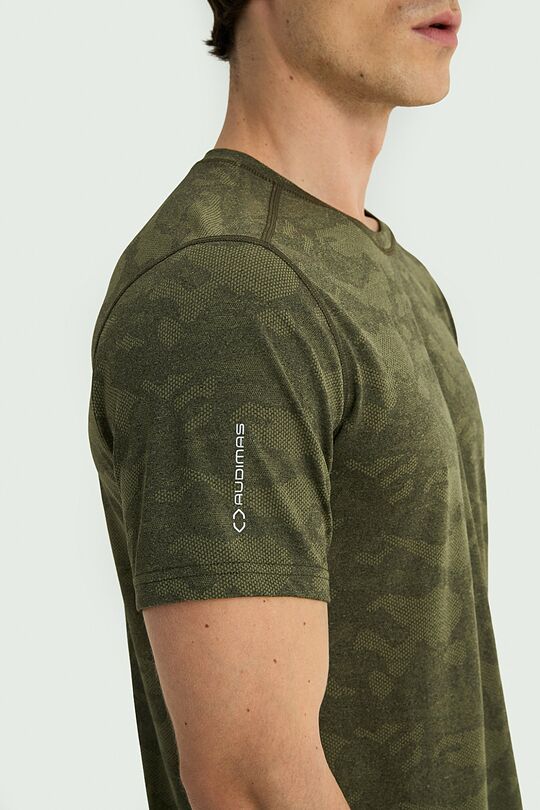 Jacquard knit synthetic T-shirt 3 | Dark green | Audimas