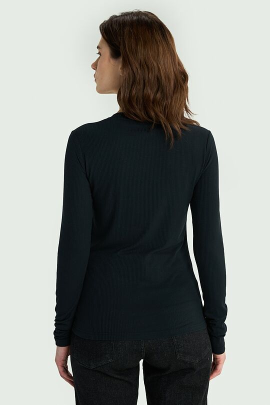 Rib knit long sleeve top 2 | BLACK | Audimas