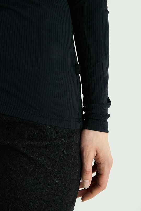 Rib knit long sleeve top 3 | BLACK | Audimas