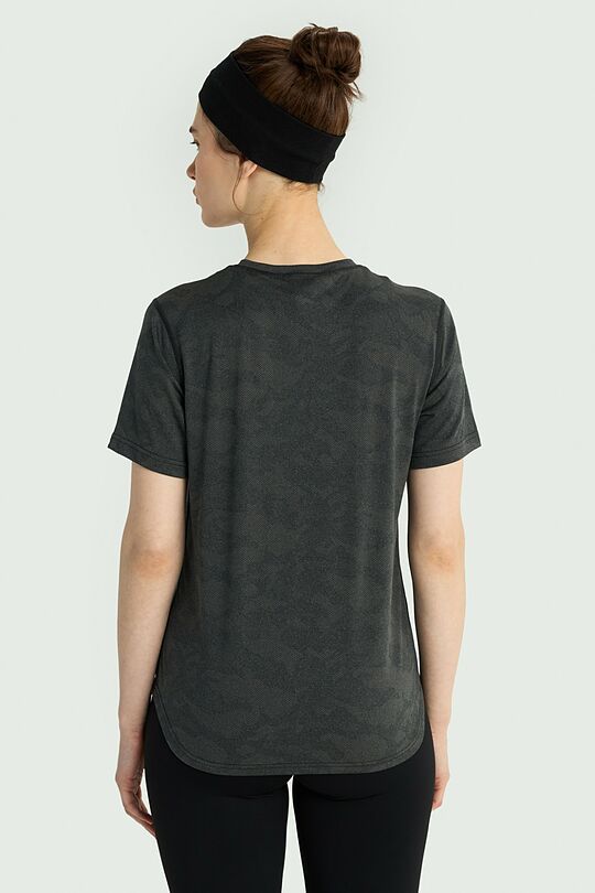 Jacquard knit synthetic T-shirt 3 | BLACK | Audimas