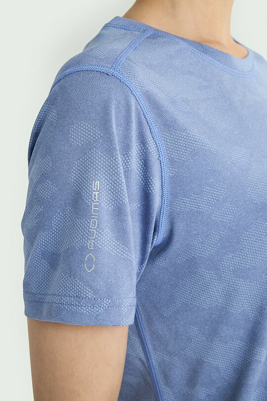 Jacquard knit synthetic T-shirt 3 | BLUE | Audimas
