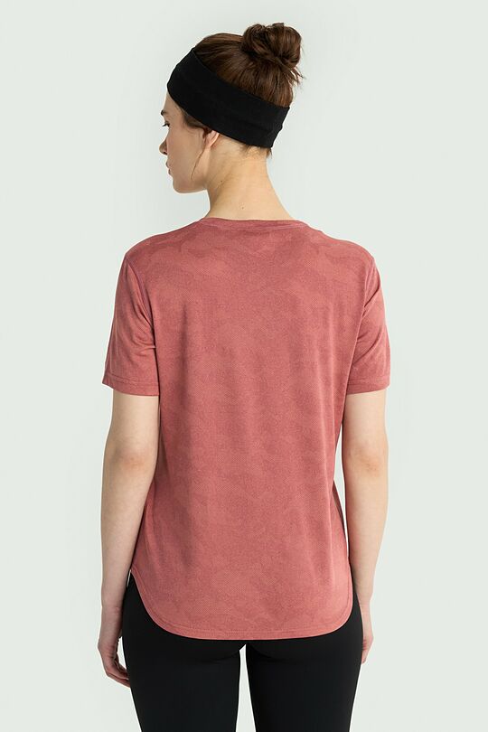 Jacquard knit synthetic T-shirt 2 | PINK | Audimas