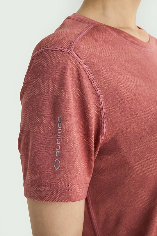 Jacquard knit synthetic T-shirt 3 | PINK | Audimas