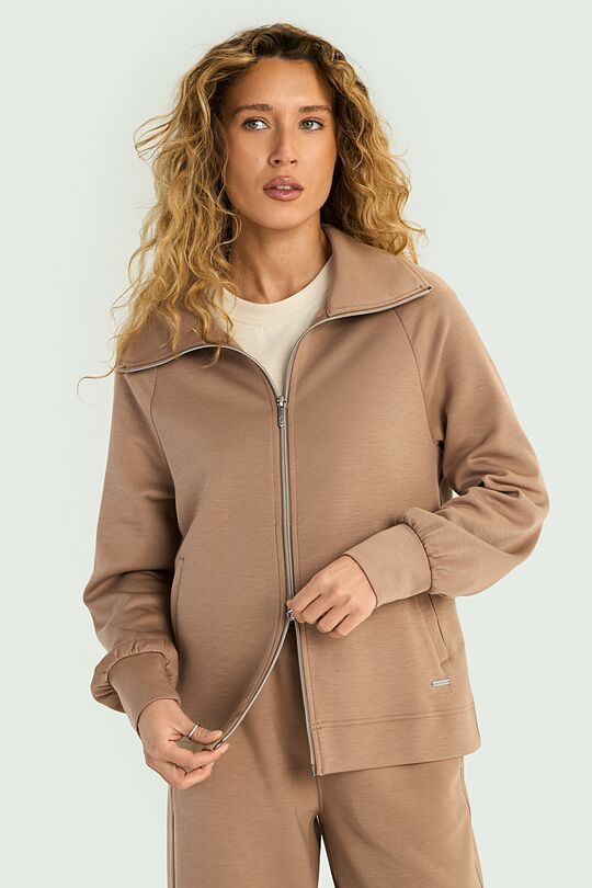 Full-zip sweatshirt with lyocell 2 | BROWN | Audimas