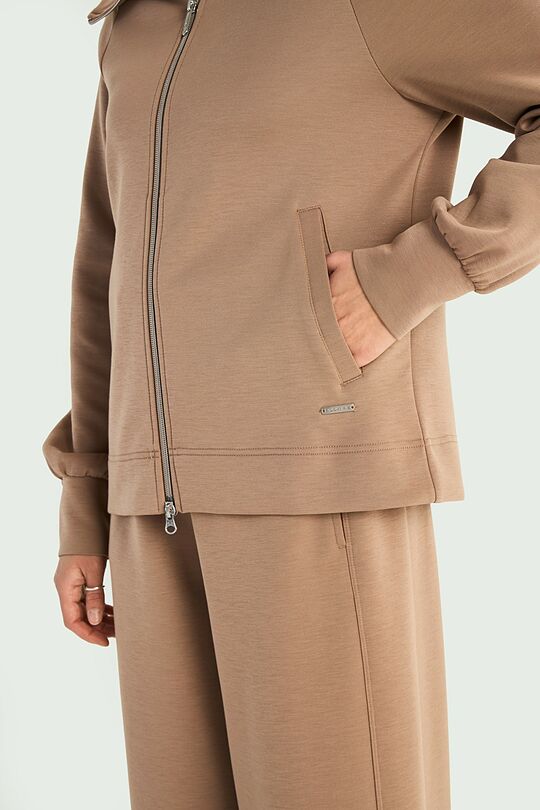 Full-zip sweatshirt with lyocell 3 | BROWN | Audimas