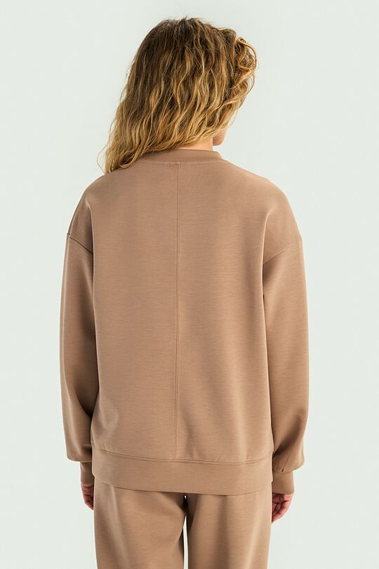 Crewneck sweatshirt with lyocell 2 | BROWN | Audimas