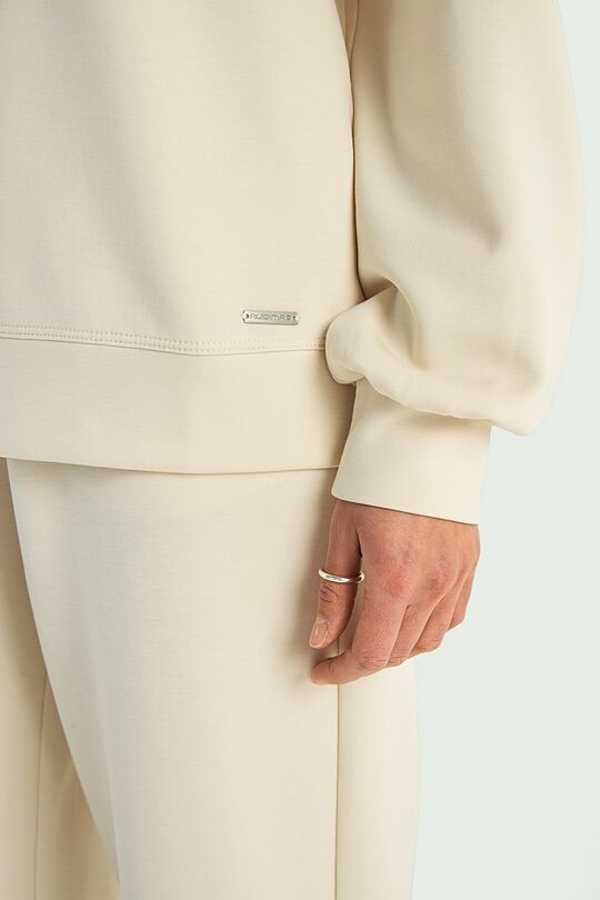 Crewneck sweatshirt with lyocell 3 | Cream | Audimas