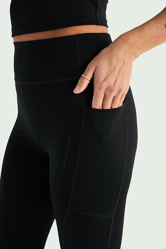 Sportinės tamprės su papildomom kišenėm 4 | BLACK | Audimas