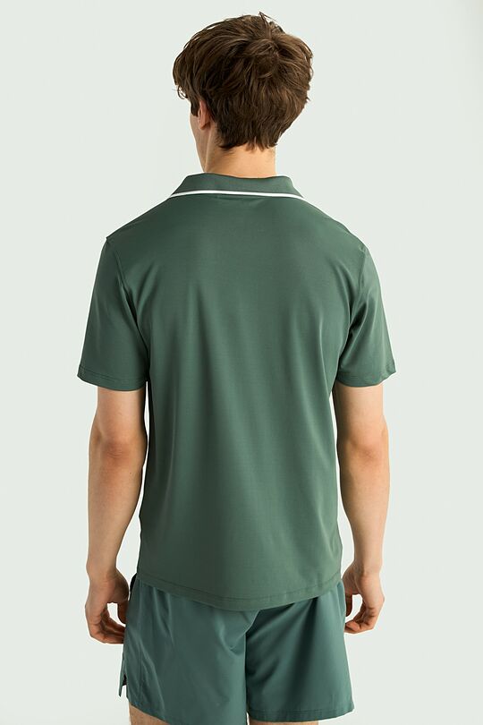 Synthetic pique polo T-shirts 2 | Dark green | Audimas