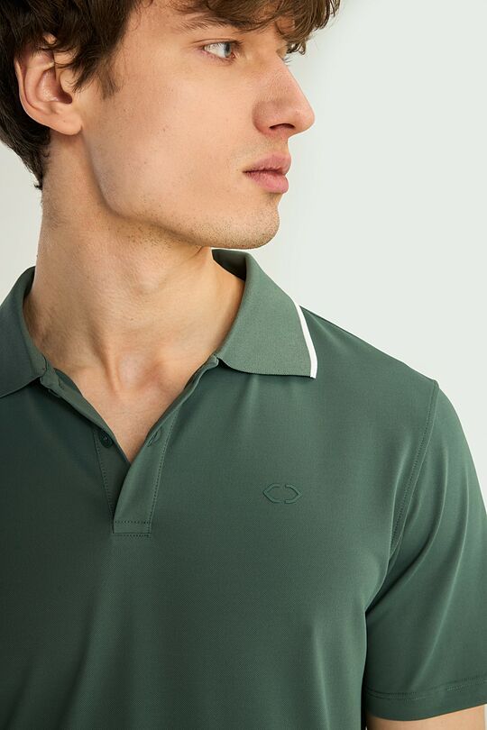 Synthetic pique polo T-shirts 3 | Dark green | Audimas