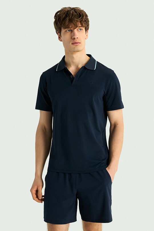 Synthetic pique polo T-shirts 1 | Dark blue | Audimas
