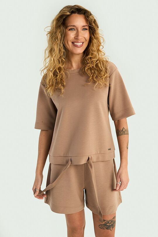 Short sleeve lyocell top 1 | BROWN | Audimas