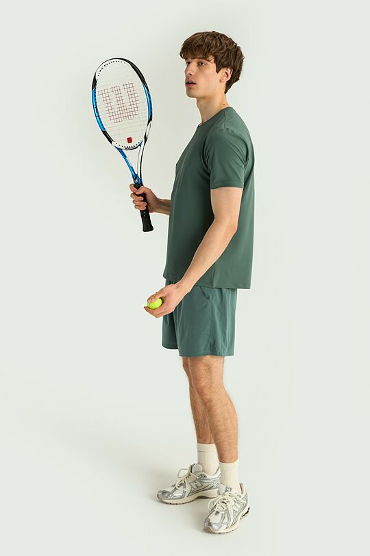 Synthetic pique active T-shirt 5 | Dark green | Audimas