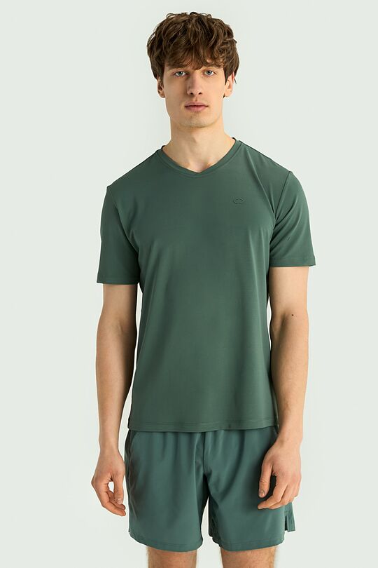 Synthetic pique active T-shirt 2 | Dark green | Audimas