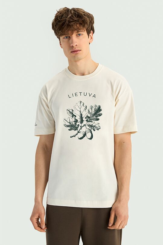 Short sleeves cotton T-shirt Oak 3 | Cream | Audimas