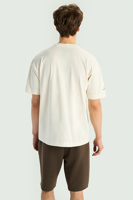 Short sleeves cotton T-shirt Fields 5 | Cream | Audimas