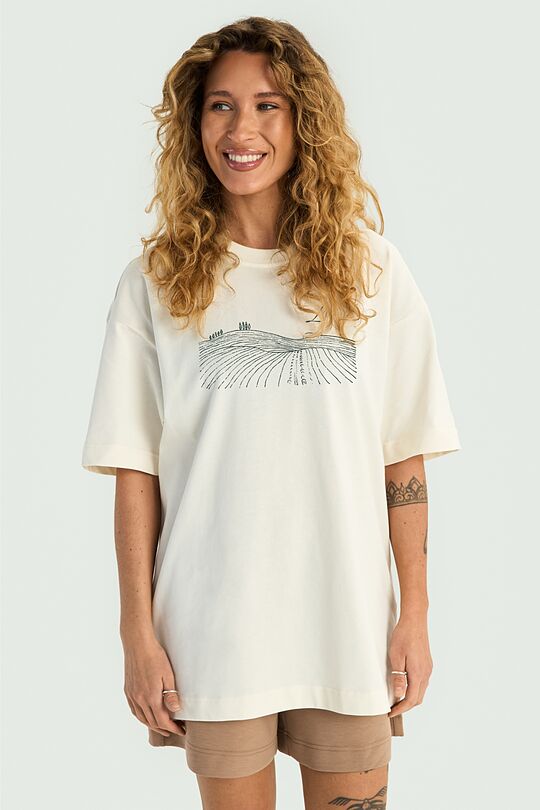 Short sleeves cotton T-shirt Fields 3 | Cream | Audimas