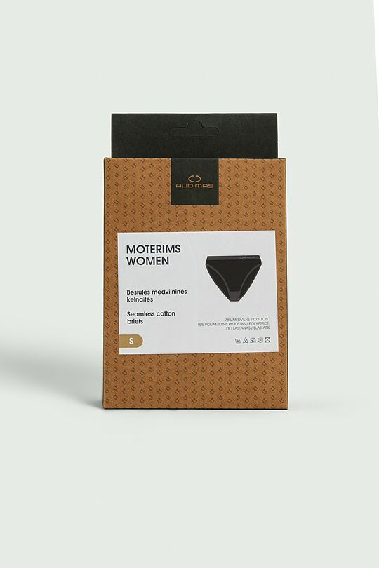 Seamless cotton briefs 5 | BLACK | Audimas