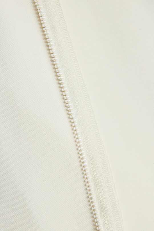 Cotton pique full-zip bomber jacket 4 | WHITE | Audimas
