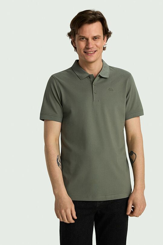 Cotton pique polo shirt 1 | GREEN | Audimas