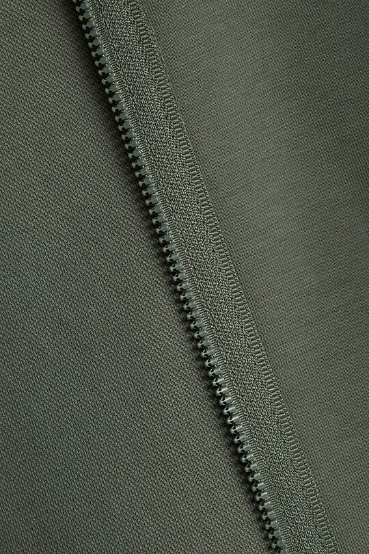 Cotton pique full-zip bomber jacket 4 | GREEN | Audimas