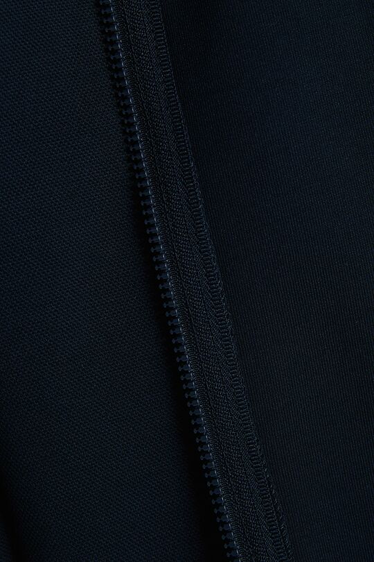 Cotton pique full-zip bomber jacket 4 | Dark blue | Audimas