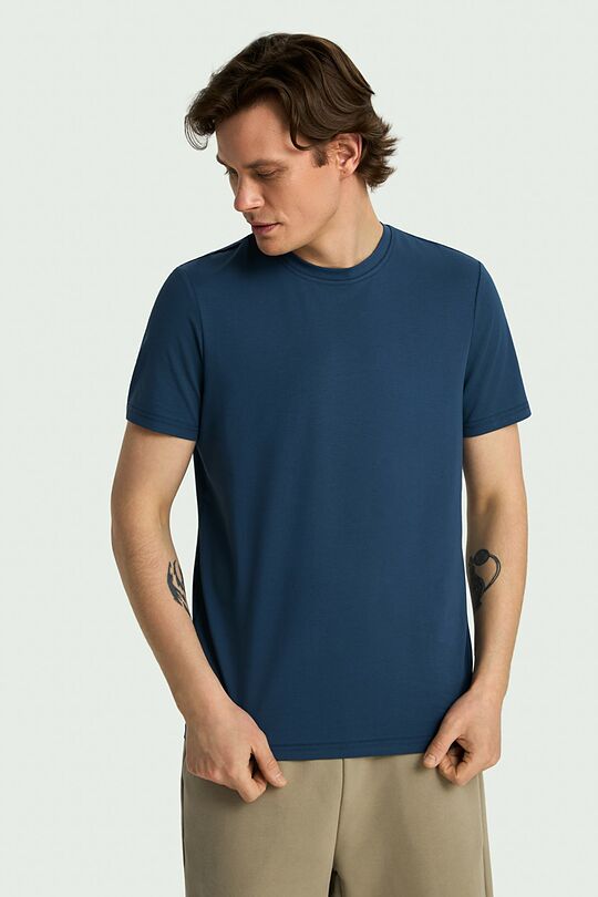 Short sleeve cotton T-shirt 1 | Dark blue | Audimas