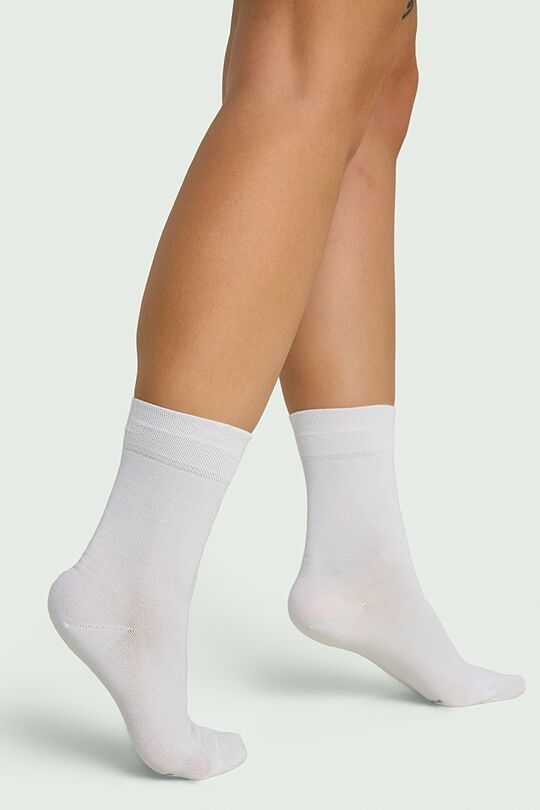 Crew length viscose fiber socks 3 | WHITE | Audimas