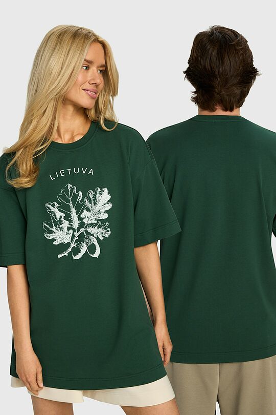 Short sleeves cotton T-shirt Oak 1 | GREEN | Audimas